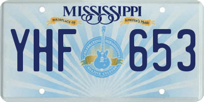MS license plate YHF653