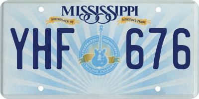 MS license plate YHF676