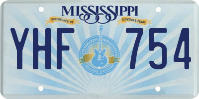 MS license plate YHF754