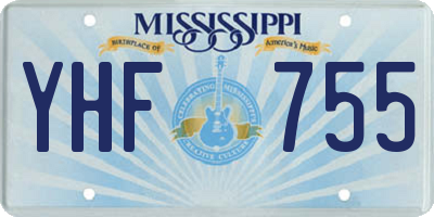 MS license plate YHF755