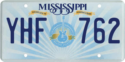 MS license plate YHF762