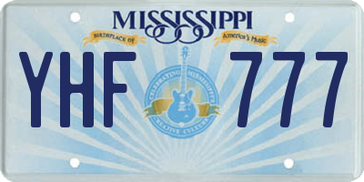 MS license plate YHF777