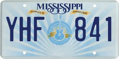 MS license plate YHF841