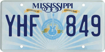 MS license plate YHF849