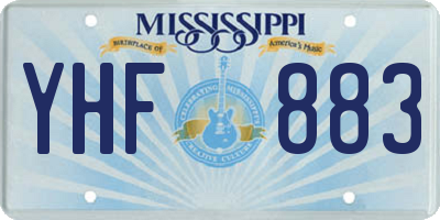 MS license plate YHF883