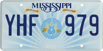 MS license plate YHF979