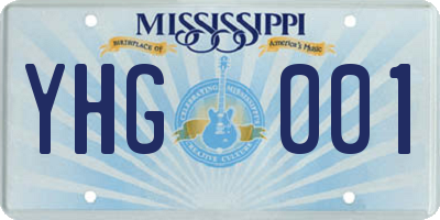 MS license plate YHG001