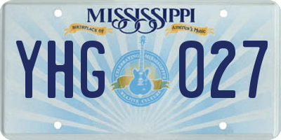 MS license plate YHG027