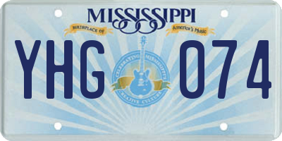 MS license plate YHG074