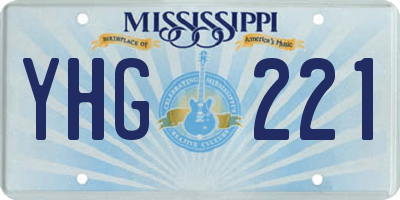MS license plate YHG221