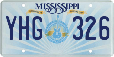 MS license plate YHG326