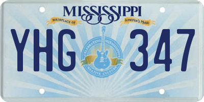 MS license plate YHG347