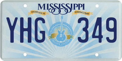 MS license plate YHG349
