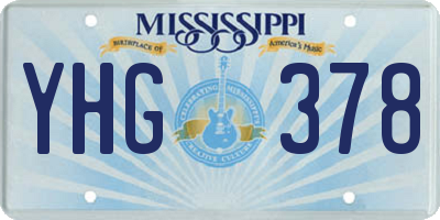 MS license plate YHG378