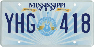 MS license plate YHG418