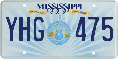 MS license plate YHG475