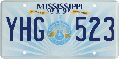 MS license plate YHG523