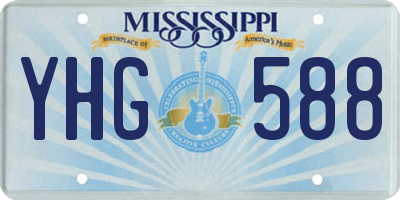 MS license plate YHG588