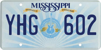 MS license plate YHG602