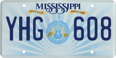 MS license plate YHG608