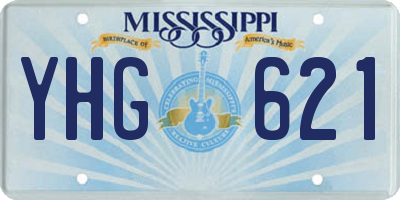 MS license plate YHG621