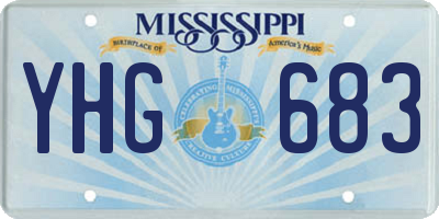 MS license plate YHG683