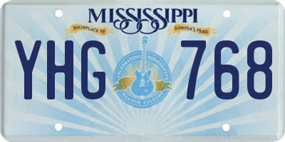 MS license plate YHG768
