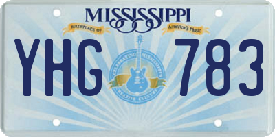 MS license plate YHG783