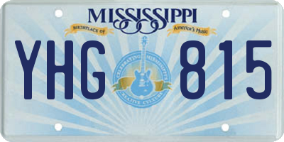 MS license plate YHG815