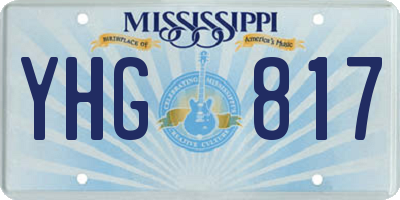 MS license plate YHG817