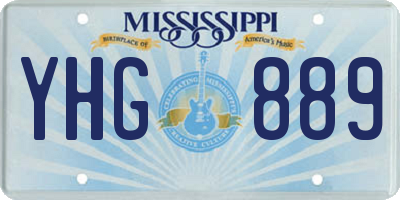 MS license plate YHG889