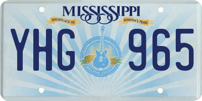 MS license plate YHG965