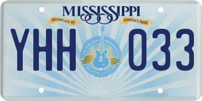 MS license plate YHH033