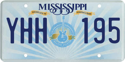 MS license plate YHH195