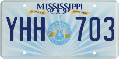 MS license plate YHH703