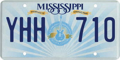 MS license plate YHH710