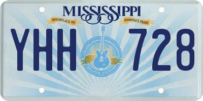 MS license plate YHH728