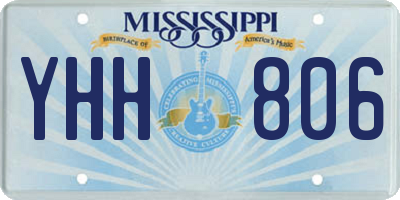 MS license plate YHH806