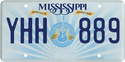 MS license plate YHH889