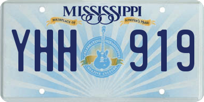 MS license plate YHH919