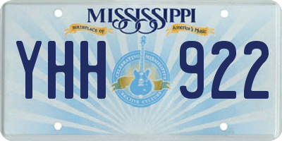 MS license plate YHH922