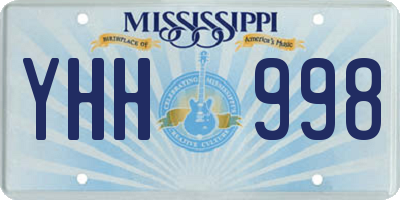 MS license plate YHH998
