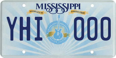 MS license plate YHI000