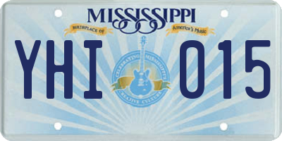 MS license plate YHI015