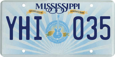 MS license plate YHI035