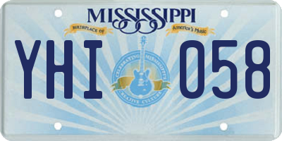 MS license plate YHI058