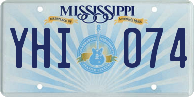 MS license plate YHI074
