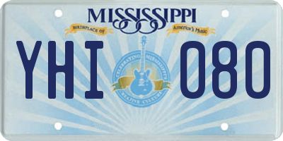 MS license plate YHI080