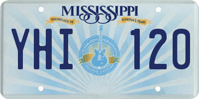 MS license plate YHI120