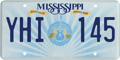 MS license plate YHI145